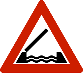 Waarschuwing voor een beweegbare brug.