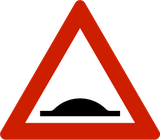 Waarschuwing voor een verkeersdrempel.