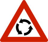 Waarschuwing voor een rotonde.