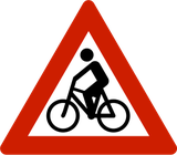 Waarschuwing voor fietsers.