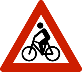 Waarschuwing voor fietsers.