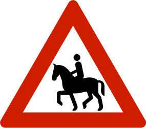 Waarschuwing voor ruiters.