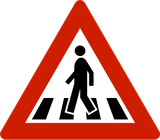 Waarschuwing voor een voetgangersoversteekplaats.