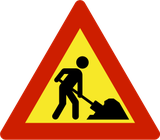 Waarschuwing voor wegwerkzaamheden.