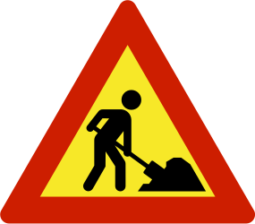 Waarschuwing voor wegwerkzaamheden.