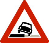 Waarschuwing voor een zachte berm.