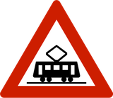 Waarschuwing voor trams.