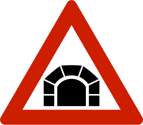 Waarschuwing voor een tunnel.