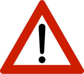 Waarschuwing voor een gevaar zonder specifiek verkeersbord.