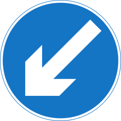 Obstakel links voorbijrijden.