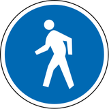Verplicht pad voor voetgangers.