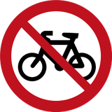 Fietsers verboden.