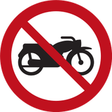 Motorfietsen verboden.