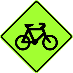 Waarschuwing voor fietsers.