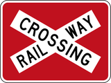 Waarschuwing voor een overweg met één spoor.