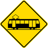 Waarschuwing voor trams.