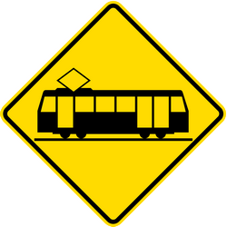 Waarschuwing voor trams.