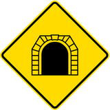 Waarschuwing voor een tunnel.