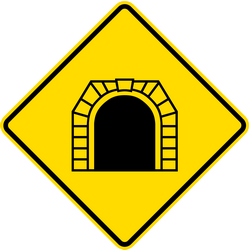 Waarschuwing voor een tunnel.