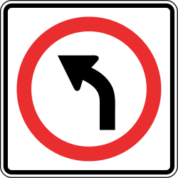 Turning left mandatory.