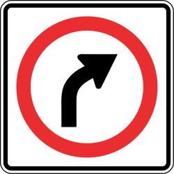 Turning right mandatory.