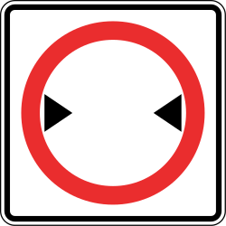 Vehicles wider than indicated prohibited.