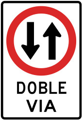 Road with two-way traffic.