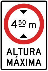 Vehicles higher than indicated prohibited.
