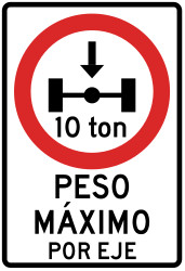 Vehicles exceeding the axle-load limit prohibited.