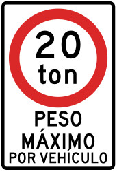 Vehicles heavier than indicated prohibited.