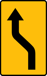 Temporary diversion to the left.