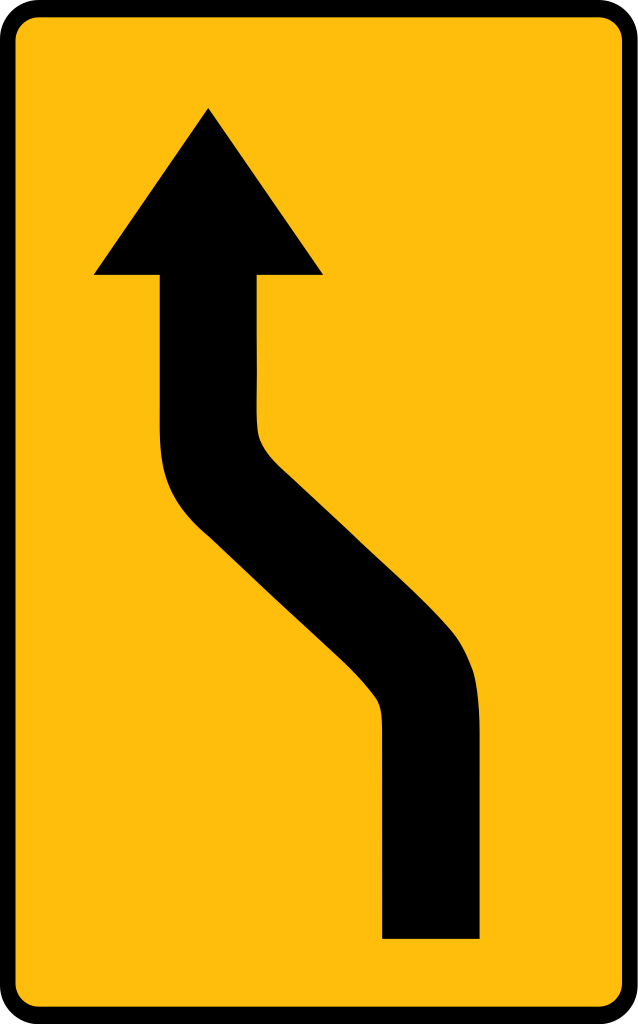 Tijdelijke omleiding naar links.