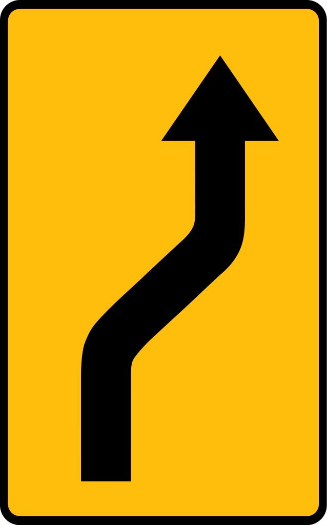 Tijdelijke omleiding naar rechts.