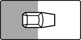 Perpendicular parking partially on pavement.
