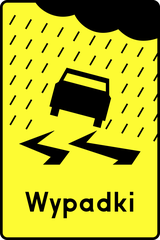 Slippery road.