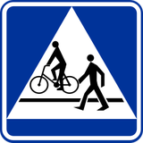 Crossing for pedestrians and cyclists.