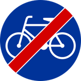 End of mandatory path for cyclists.