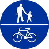 Mandatory shared pedestrian and cycle path.
