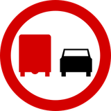 Overtaking prohibited for trucks.