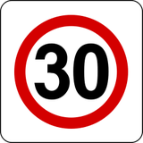 Start of a zone with speed limit.