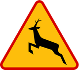 Warning for crossing deer.