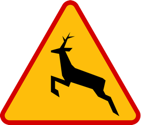 Warning for crossing deer.
