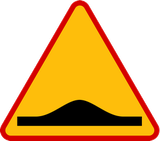 Warning for a speed bump.