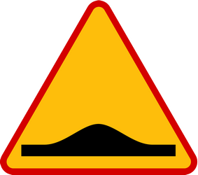 Warning for a speed bump.