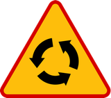 Warning for a roundabout.