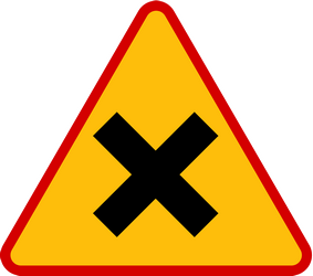 Warning for an uncontrolled crossroad.