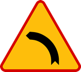 Warning for a curve to the left.