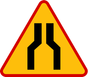Warning for a road narrowing.