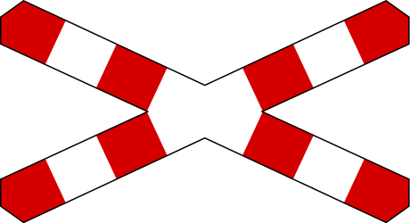 Warning for a railway crossing with one track.