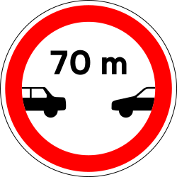 Minimum following distance.